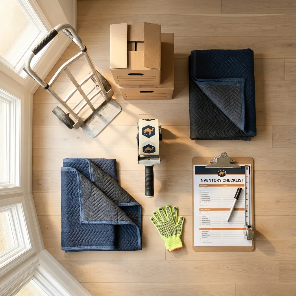 Professional moving supplies and packing materials layout for Marco Island residential relocations